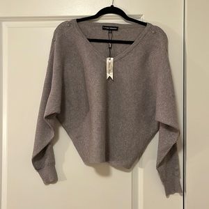 NWT Grey V-neck Sweater Size XS